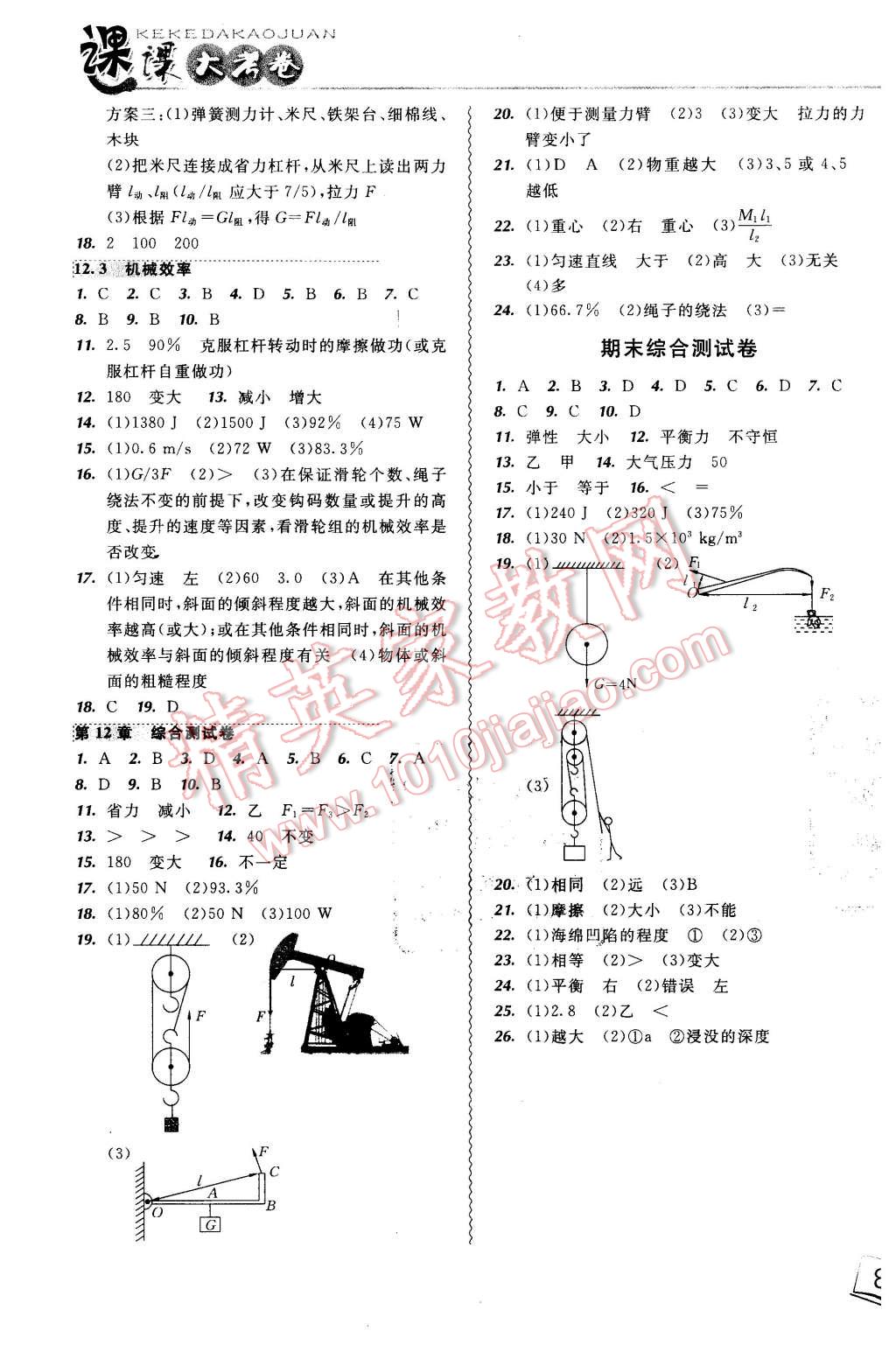 2016年北大綠卡課課大考卷八年級(jí)物理下冊(cè)人教版 第7頁