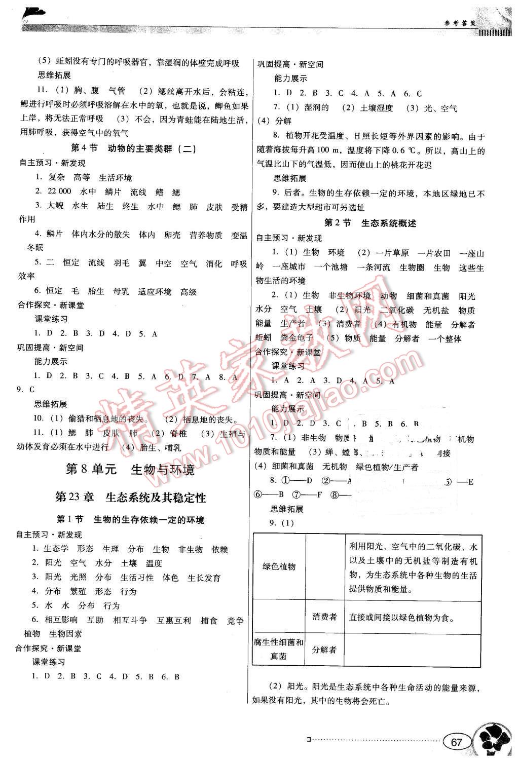 2016年南方新课堂金牌学案八年级生物学下册北师大版 第3页