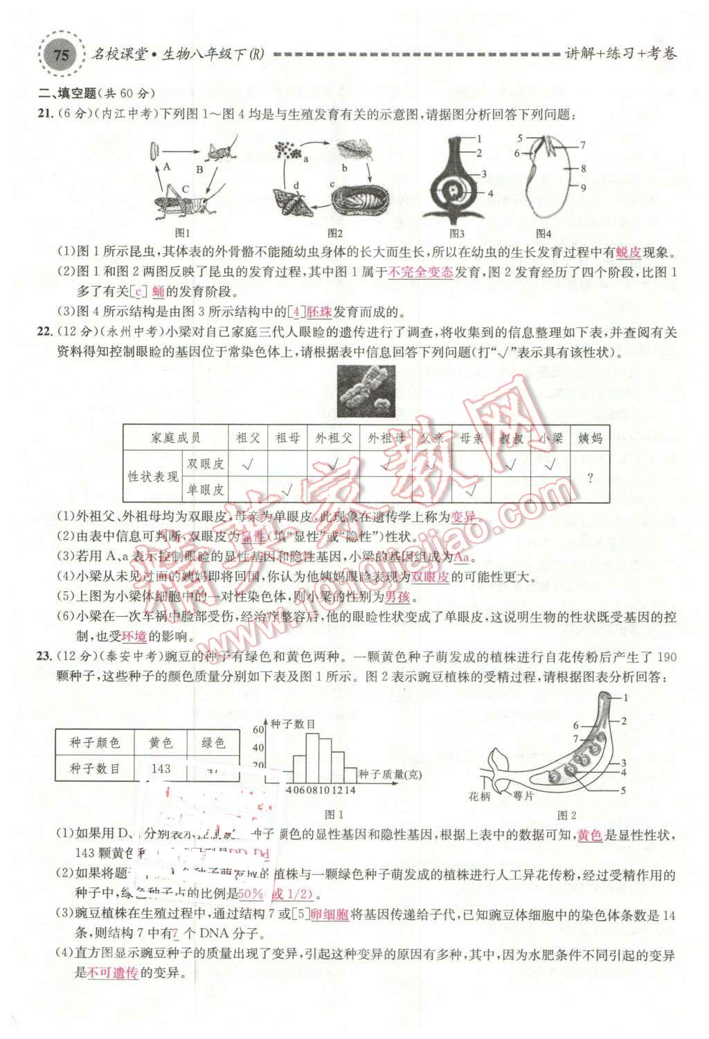 2016年名校課堂滾動(dòng)學(xué)習(xí)法八年級(jí)生物下冊(cè)人教版 第31頁