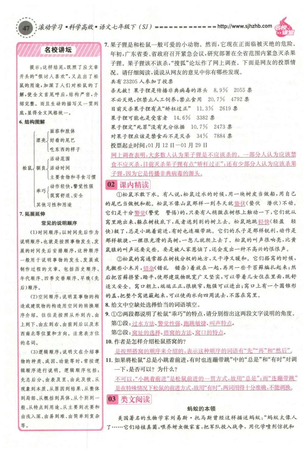 2016年名校課堂滾動學(xué)習(xí)法七年級語文下冊蘇教版 第93頁