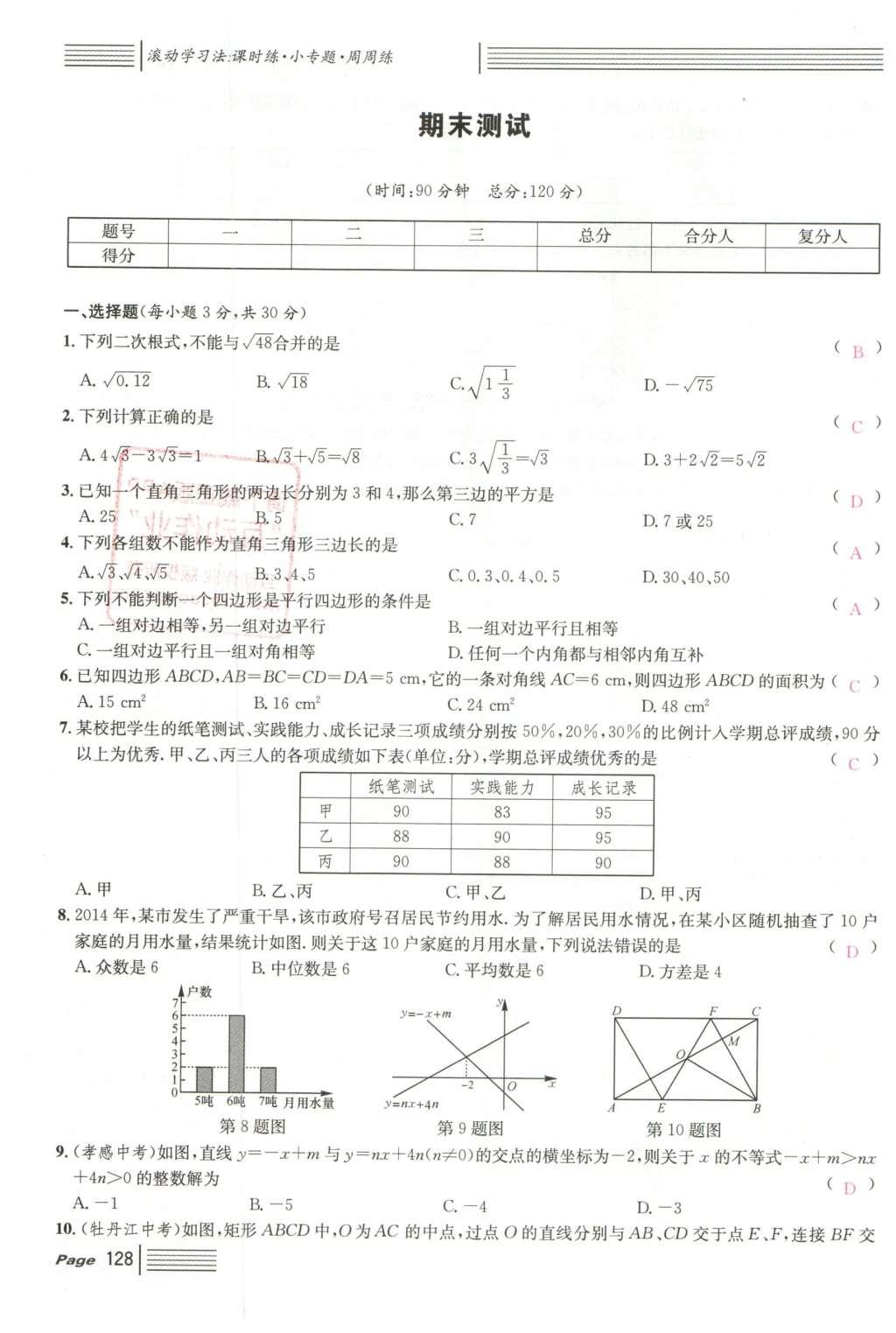 2016年名校課堂滾動(dòng)學(xué)習(xí)法八年級(jí)數(shù)學(xué)下冊人教版云南專版 期末復(fù)習(xí)第60頁