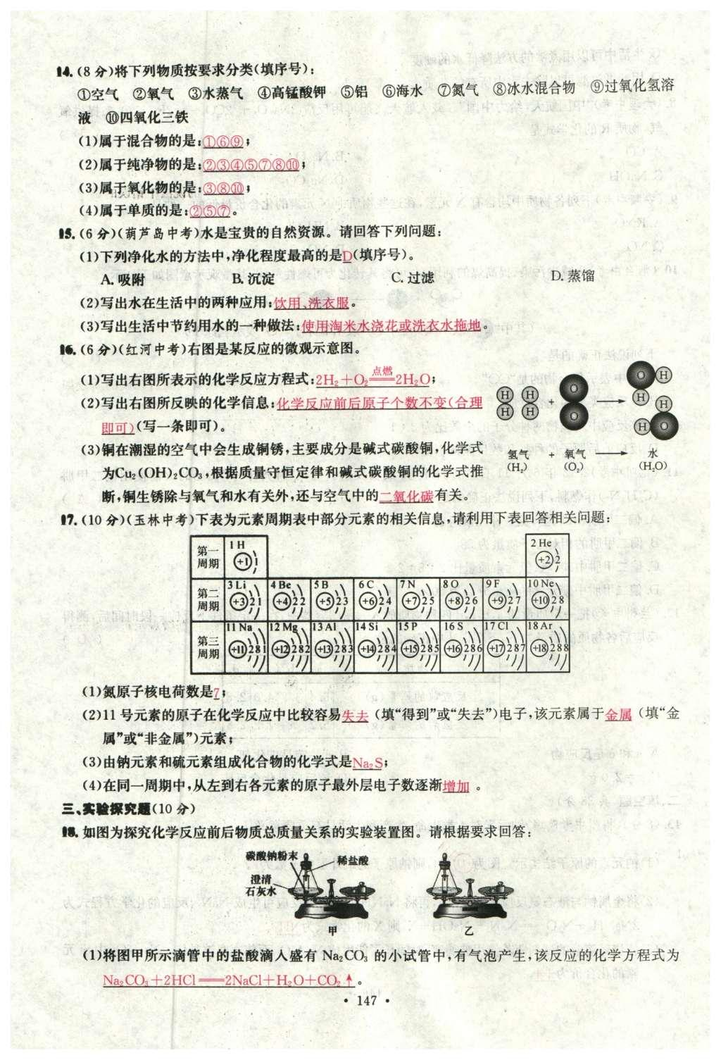 2015年名校课堂滚动学习法九年级化学全一册人教版云南专版 综合测试第19页