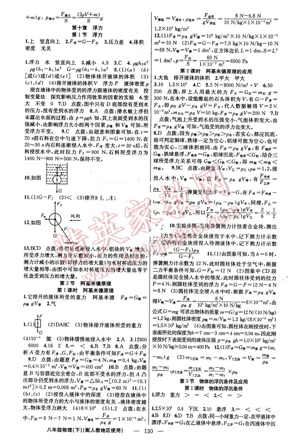 2016年黄冈金牌之路练闯考八年级物理下册人教版 第6页