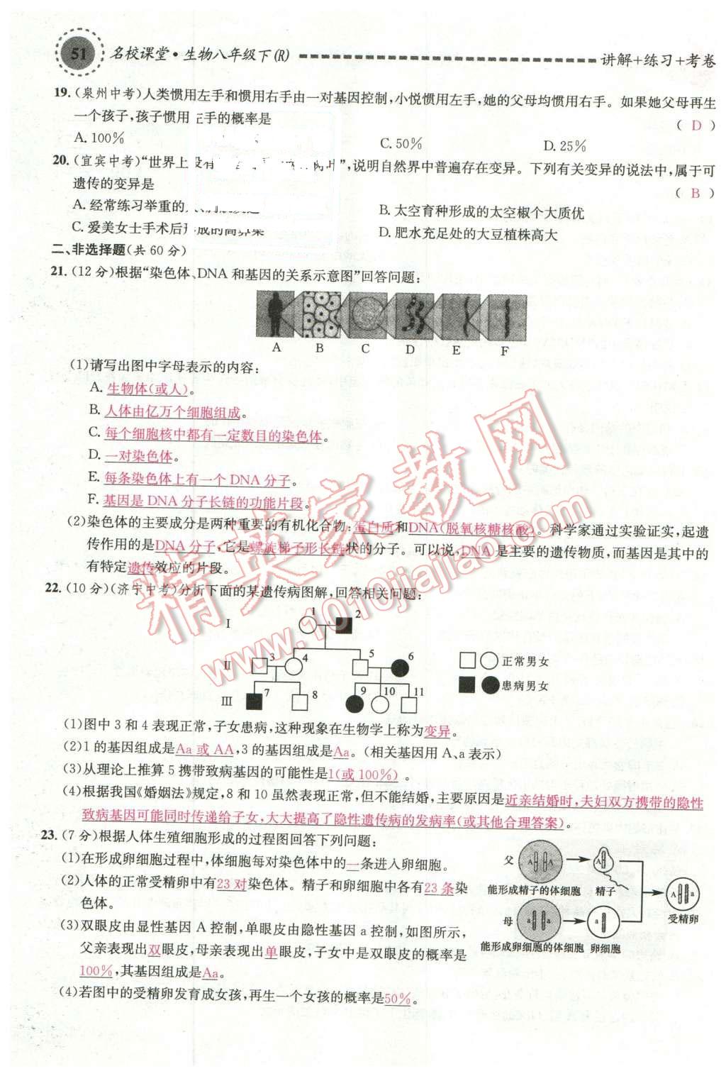 2016年名校课堂滚动学习法八年级生物下册人教版 第7页