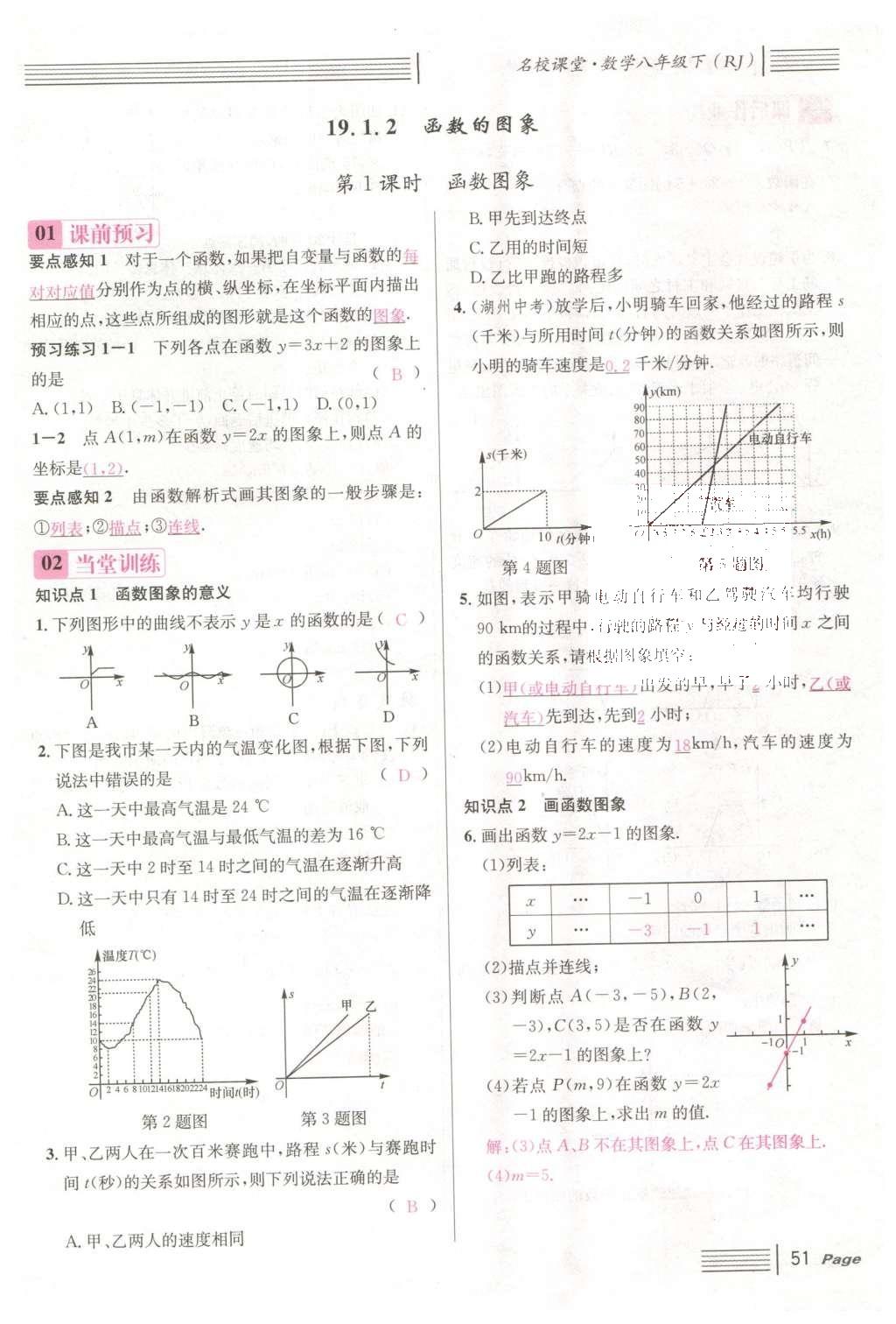 2016年名校課堂滾動(dòng)學(xué)習(xí)法八年級數(shù)學(xué)下冊人教版云南專版 第十九章 一次函數(shù)第79頁