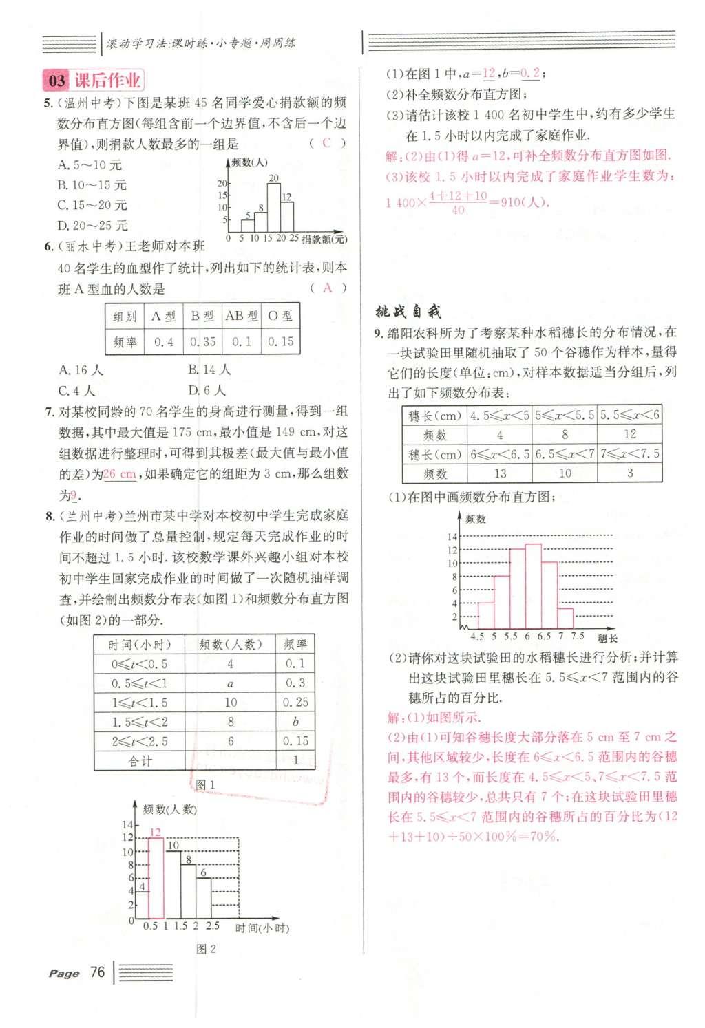 2016年名校課堂滾動(dòng)學(xué)習(xí)法七年級(jí)數(shù)學(xué)下冊(cè)人教版云南專版 第十章 數(shù)據(jù)的收集、整理與描述第96頁(yè)