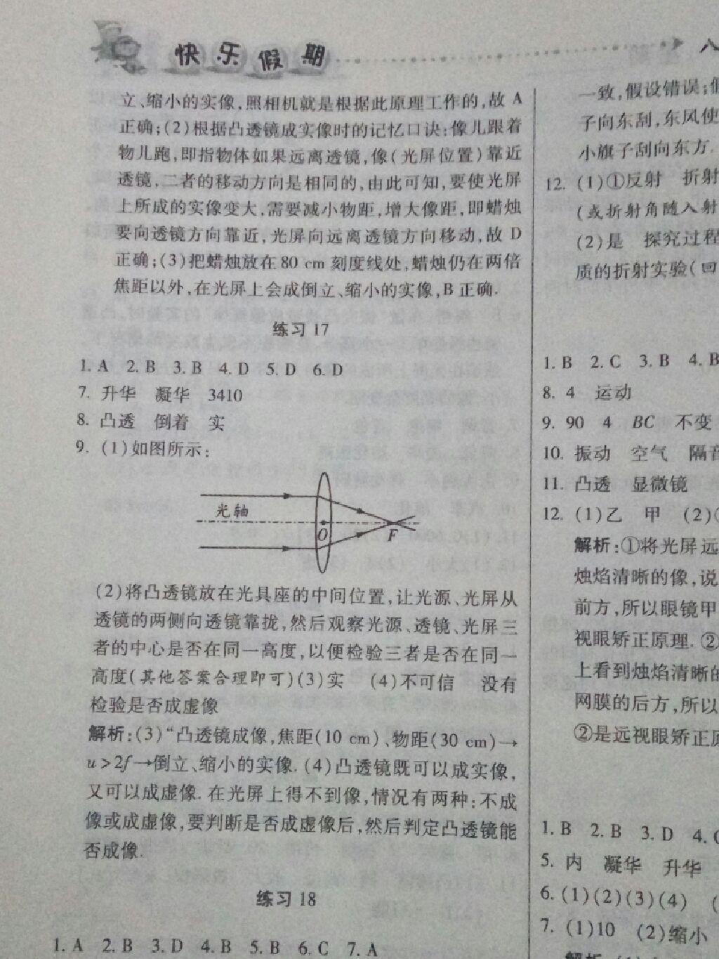 2016年文濤書業(yè)假期作業(yè)快樂寒假八年級物理人教版 第17頁