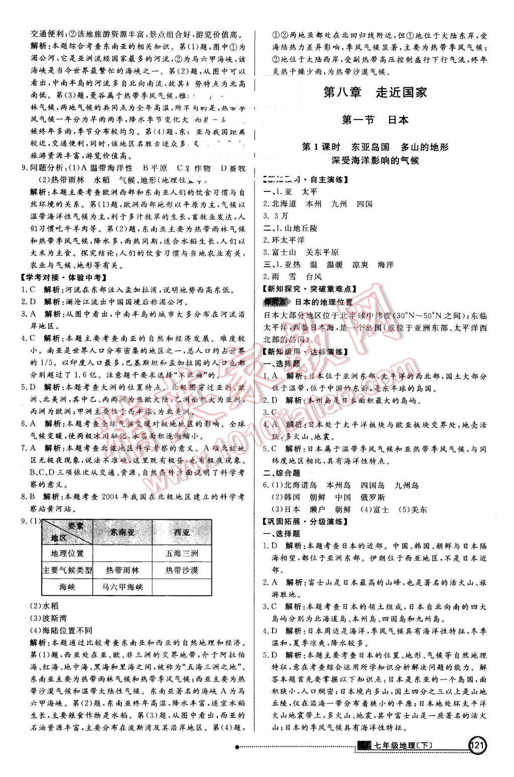 2016年練出好成績(jī)七年級(jí)地理下冊(cè)湘教版 第12頁(yè)