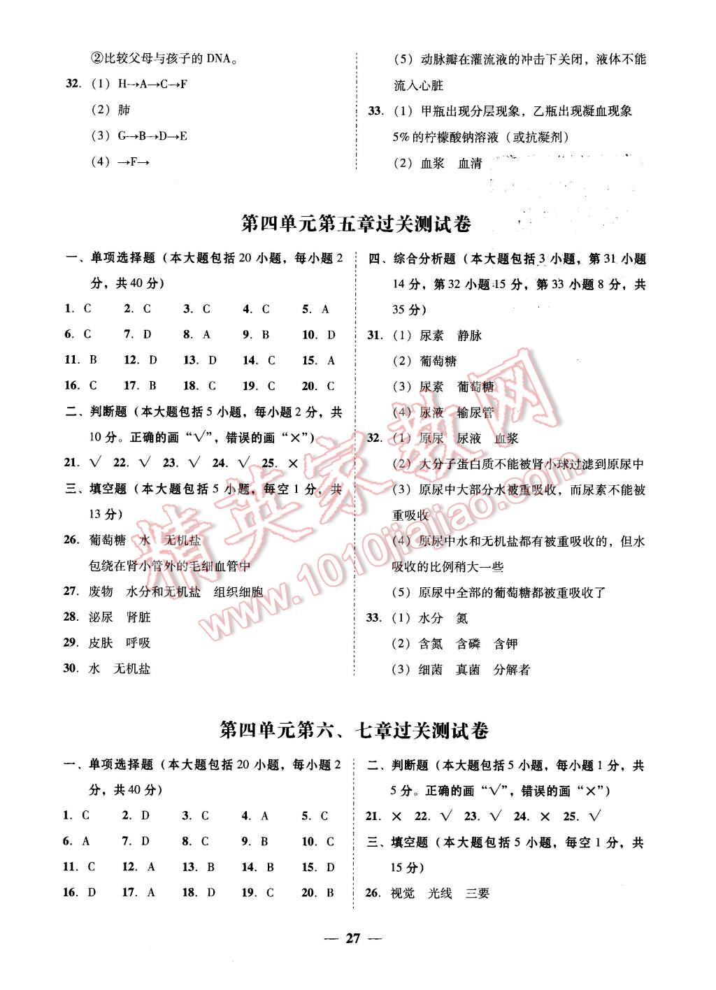 2016年百分導(dǎo)學(xué)七年級生物下冊人教版 第3頁