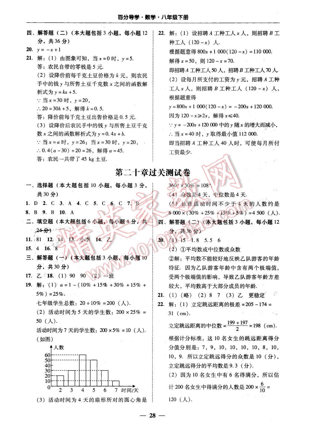 2016年易百分百分导学八年级数学下册 第28页