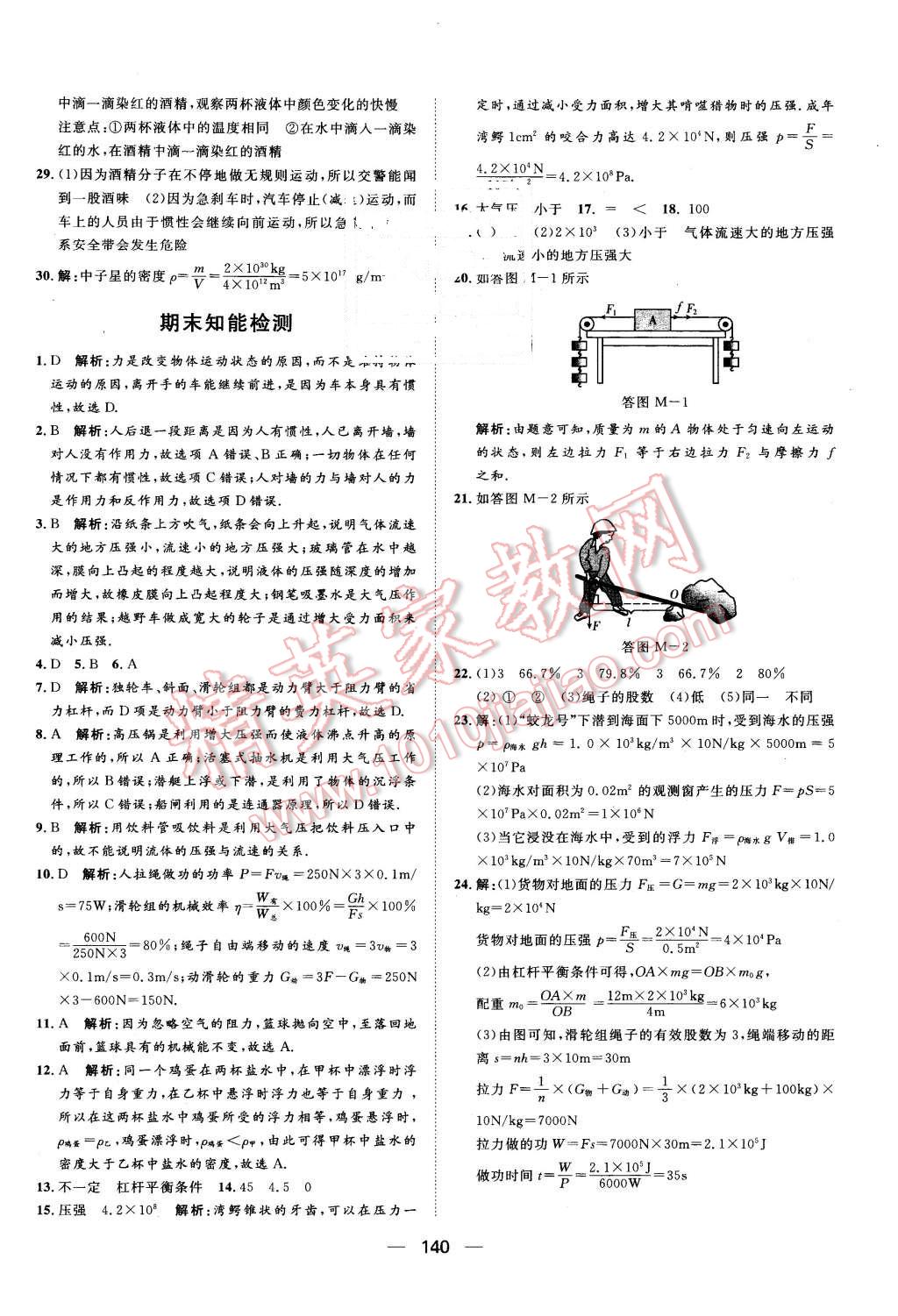 2016年练出好成绩八年级物理下册沪科版 第20页