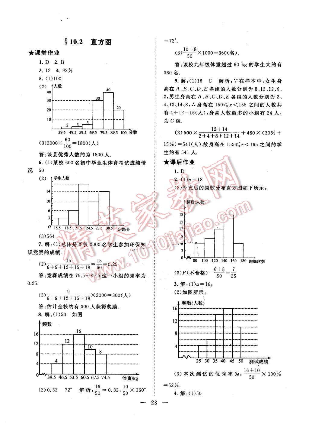 2016年啟東黃岡作業(yè)本七年級(jí)數(shù)學(xué)下冊(cè)人教版 第23頁(yè)