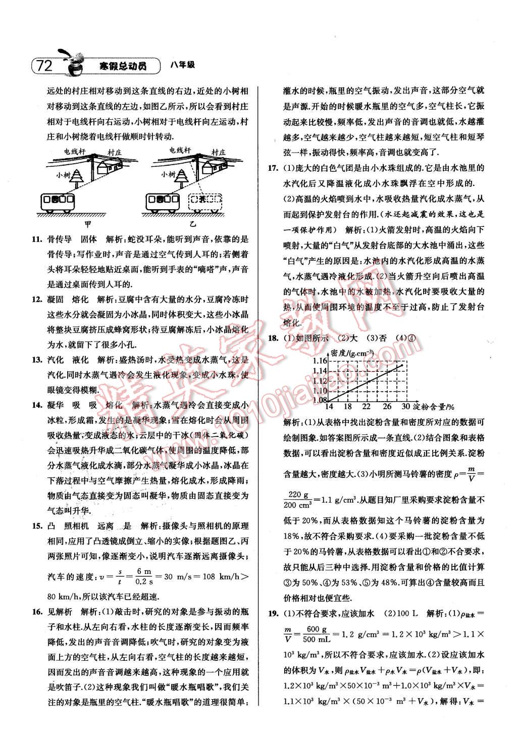 2016年经纶学典寒假总动员八年级物理人教版 第12页