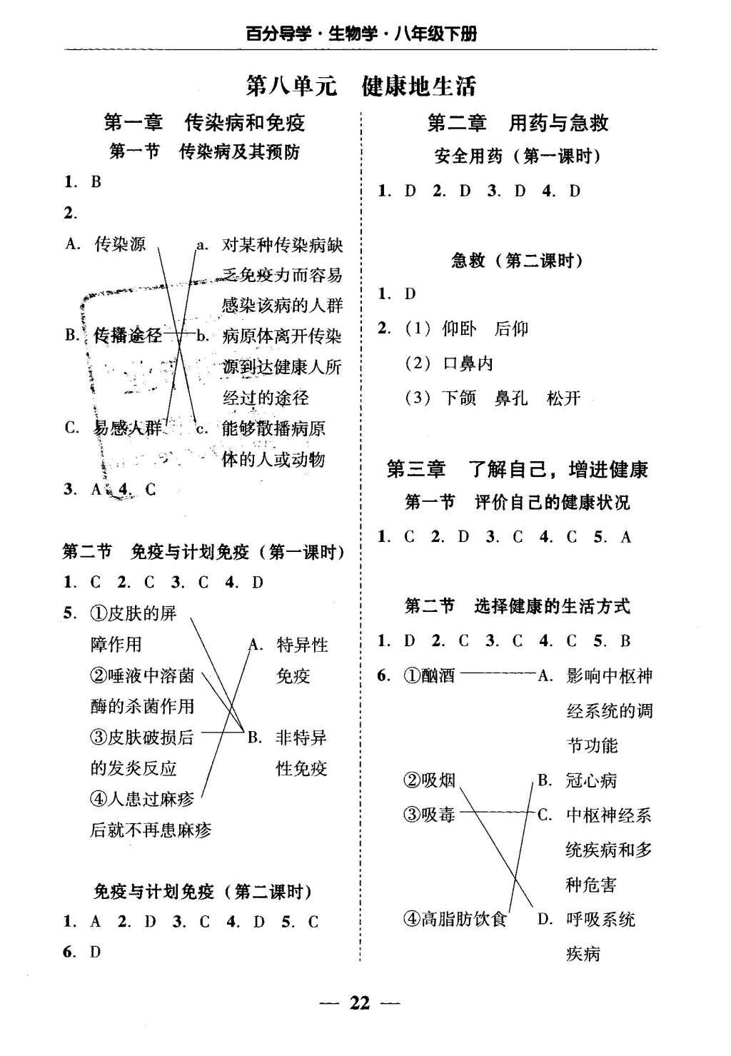 2016年易百分百分导学八年级生物学下册 五分钟基础知识课课清第10页