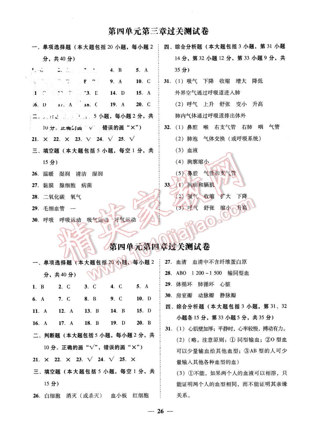 2016年百分导学七年级生物下册人教版 第2页