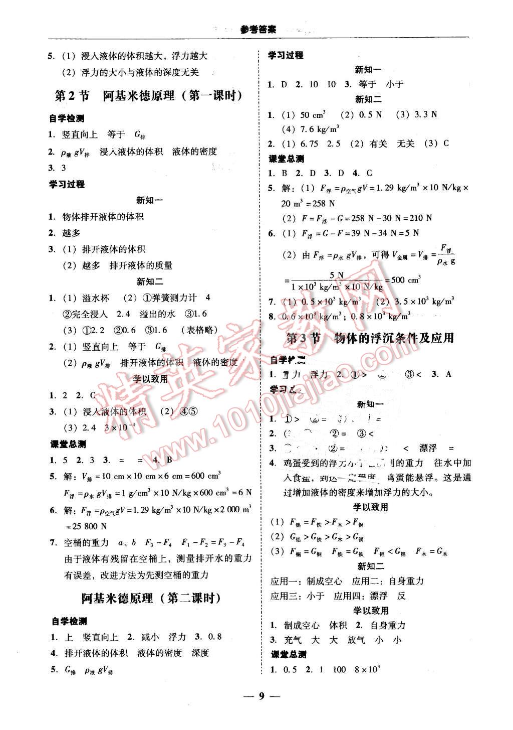 2016年易百分百分导学八年级物理下册 第9页