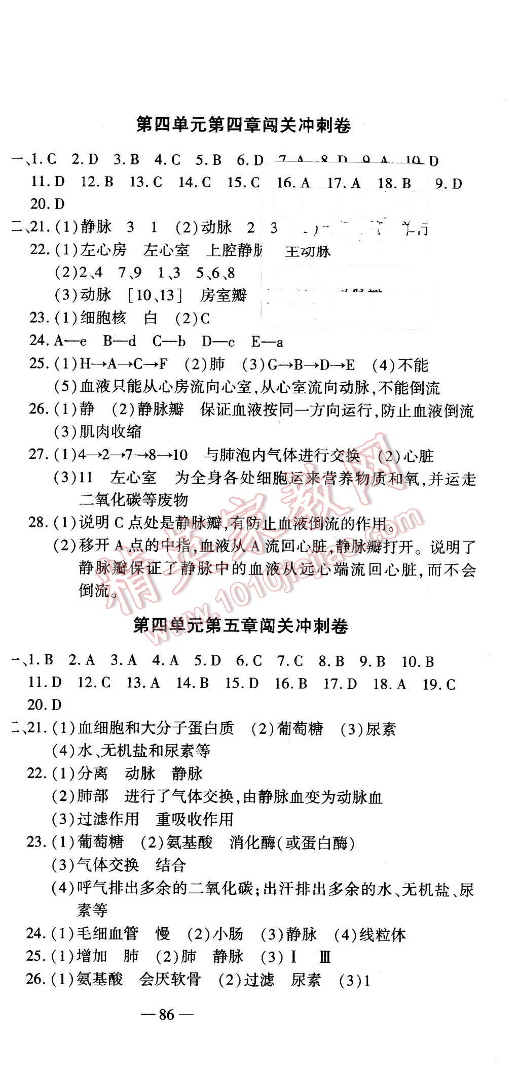 2016年全能闖關(guān)沖刺卷七年級生物下冊人教版 第3頁