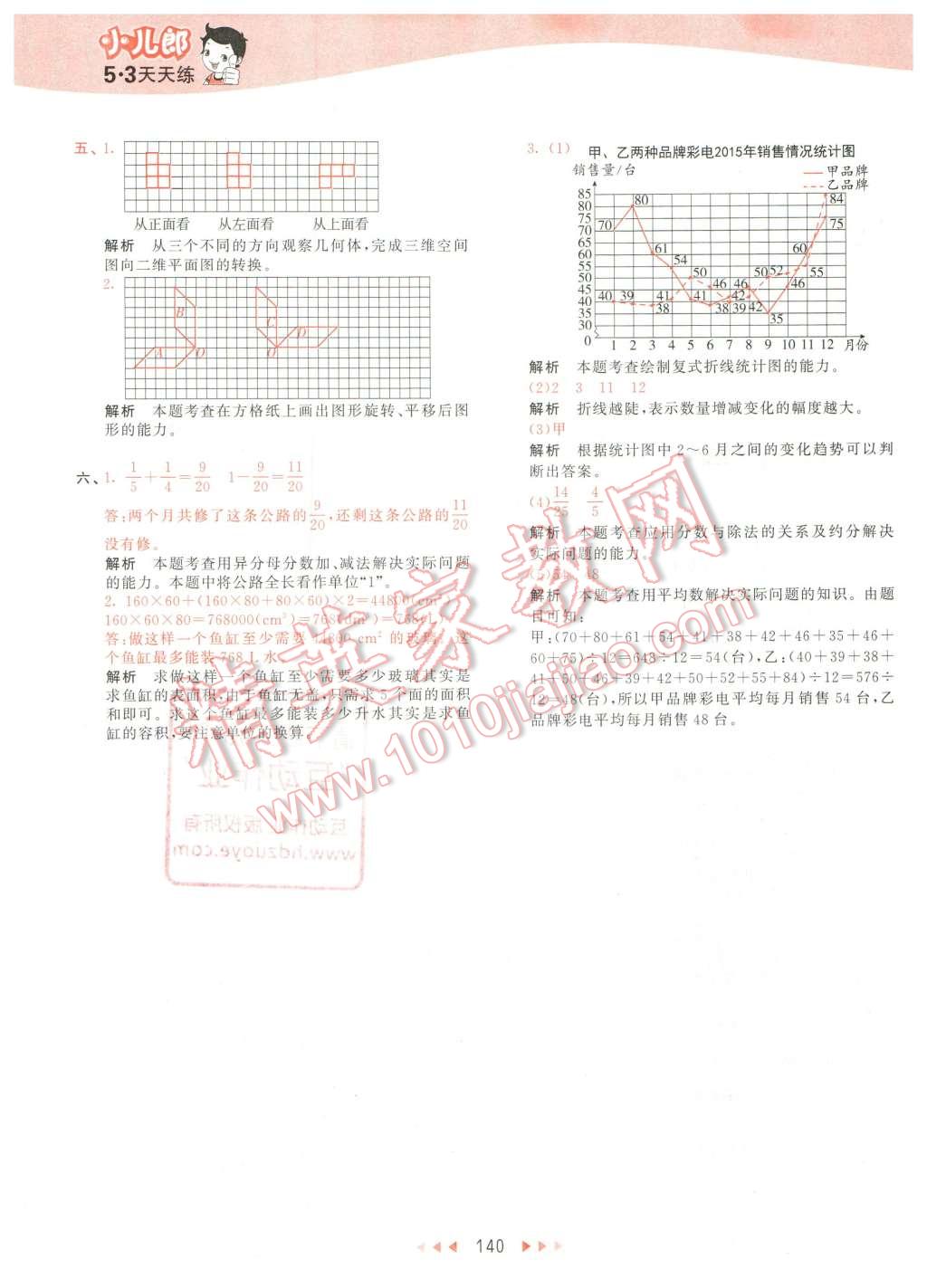 2016年53天天練小學數(shù)學五年級下冊人教版 第48頁