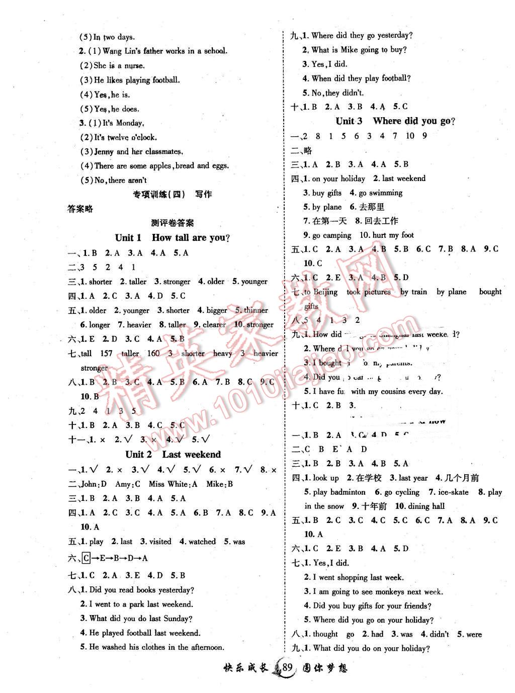 2016年優(yōu)質(zhì)課堂快樂成長(zhǎng)六年級(jí)英語(yǔ)下冊(cè)人教PEP版 第5頁(yè)