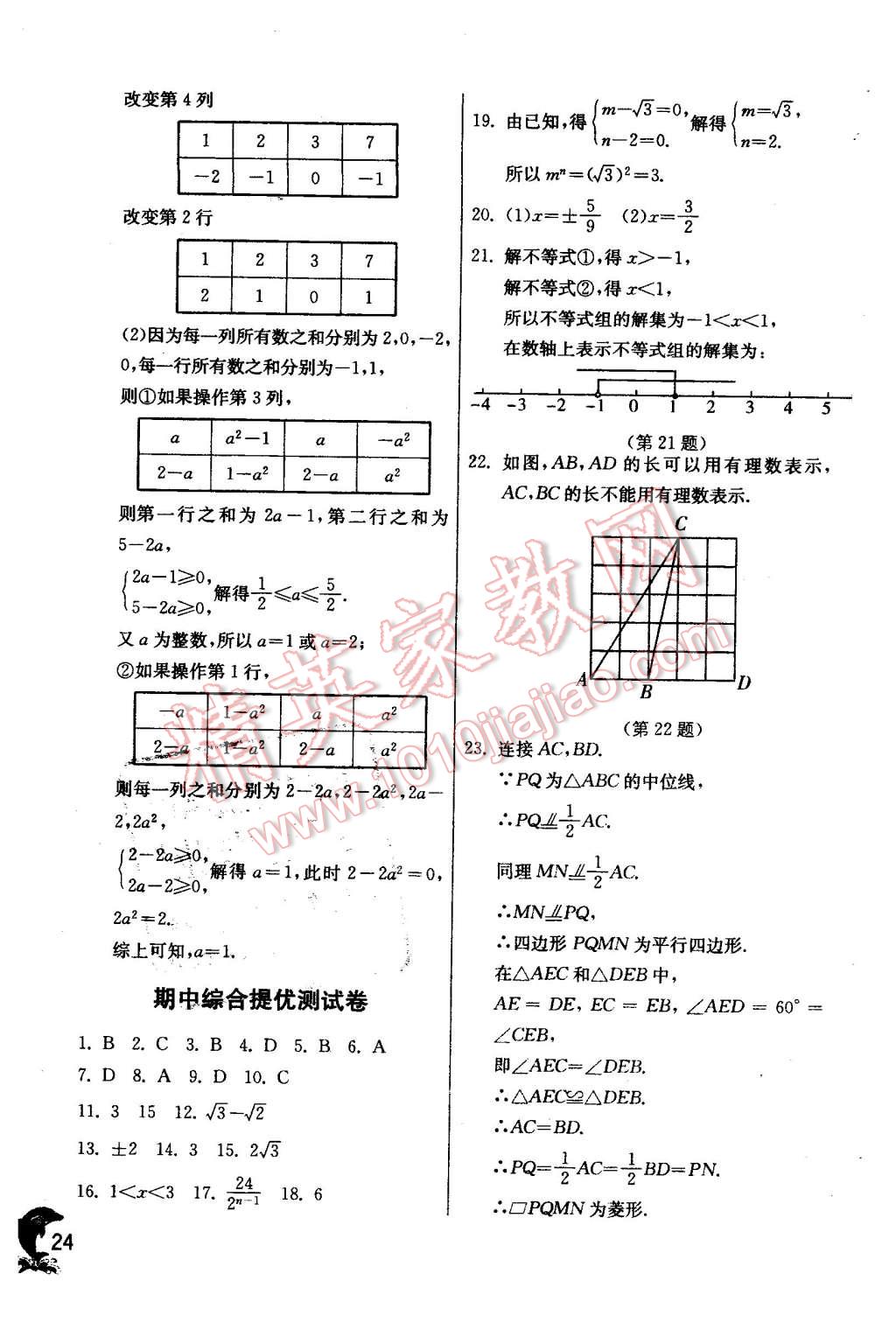 2016年實(shí)驗(yàn)班提優(yōu)訓(xùn)練八年級(jí)數(shù)學(xué)下冊(cè)青島版 第24頁(yè)