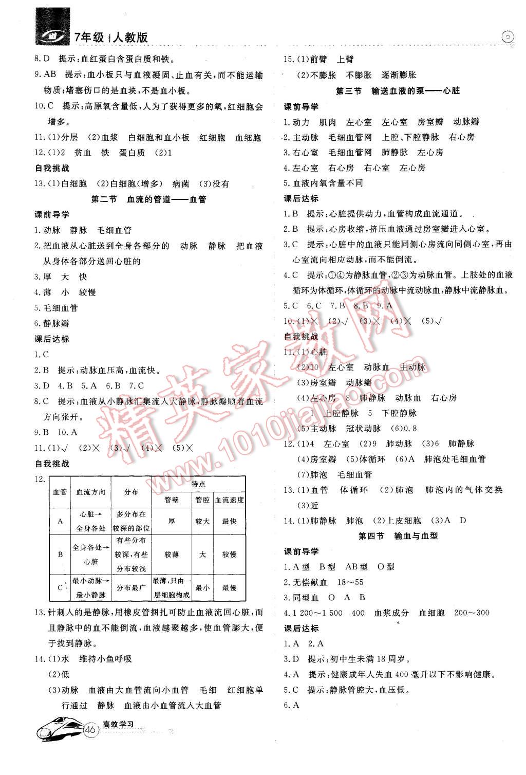 2016年高效通教材精析精練七年級生物下冊人教版 第4頁