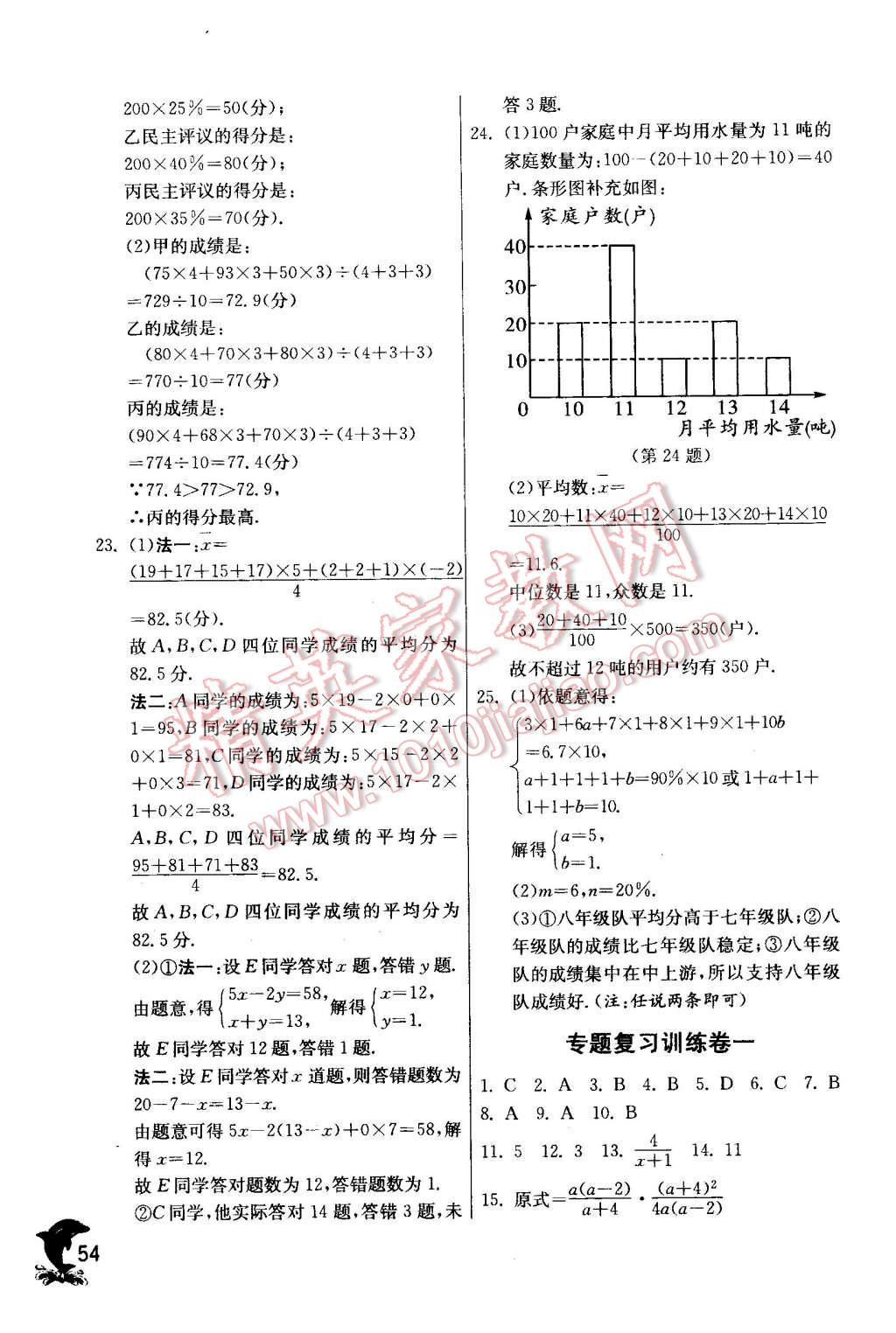 2016年實(shí)驗(yàn)班提優(yōu)訓(xùn)練八年級數(shù)學(xué)下冊華師大版 第54頁