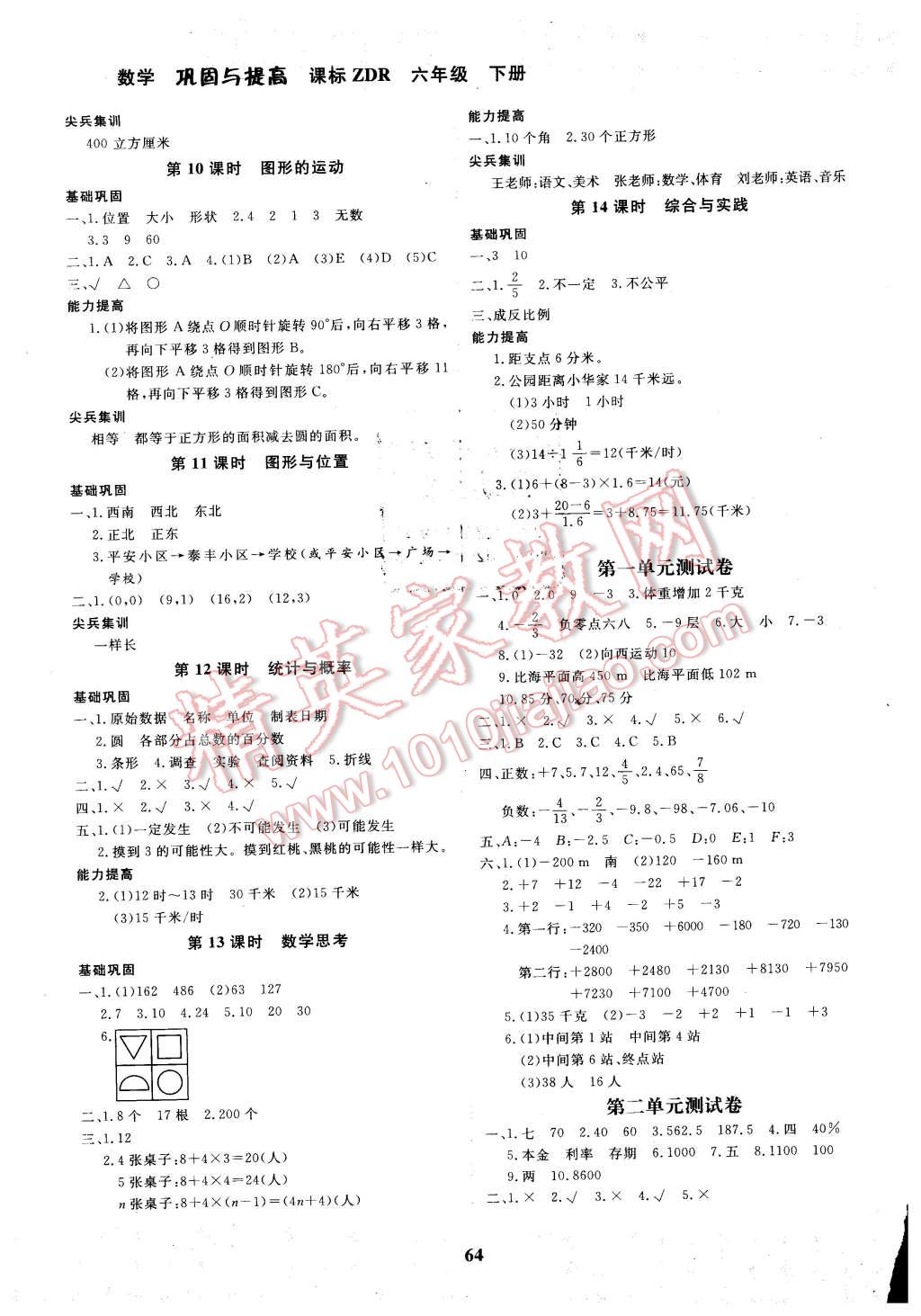 2016年快樂小博士鞏固與提高六年級數學下冊人教版 第6頁