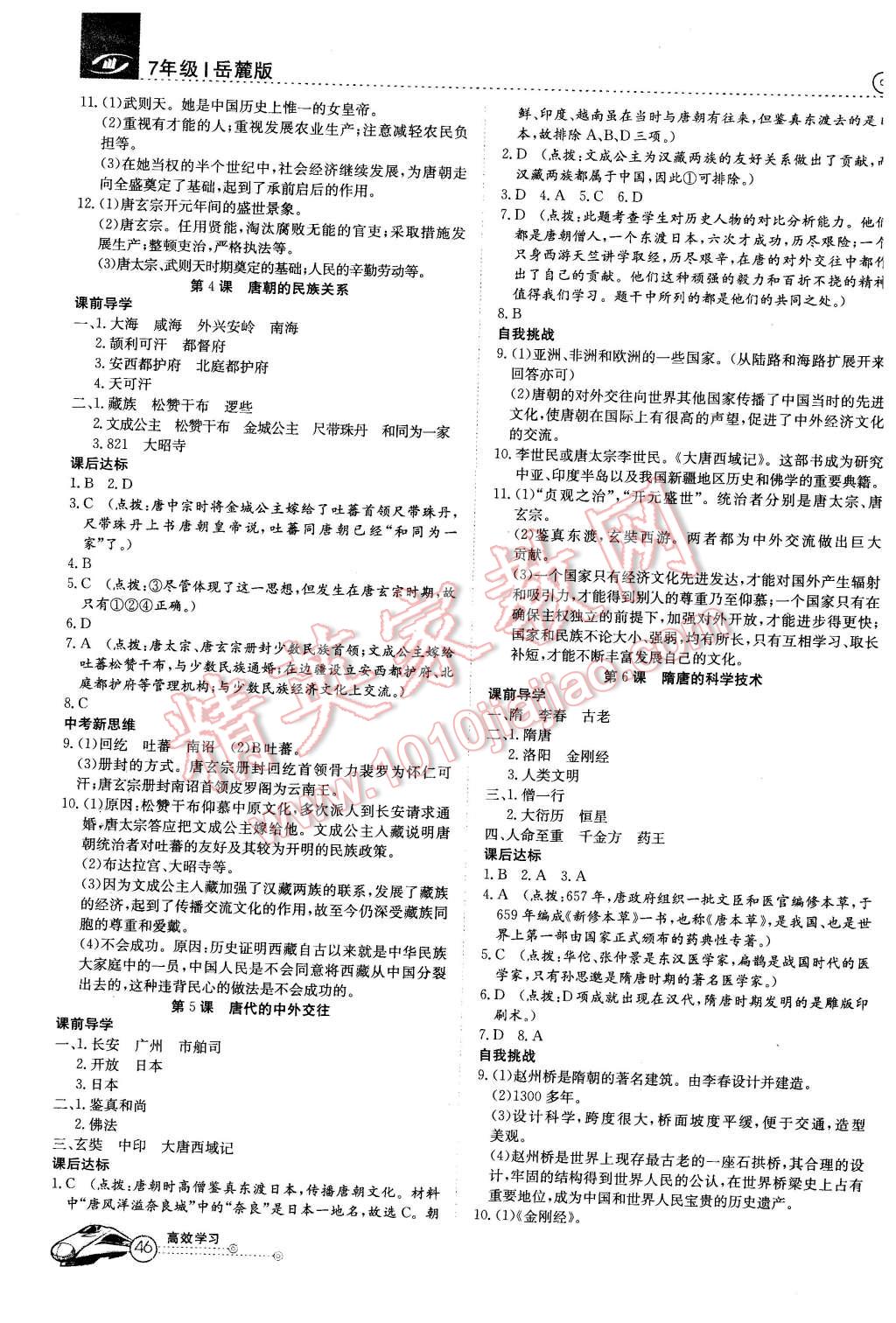 2016年高效通教材精析精練七年級歷史下冊岳麓版 第2頁