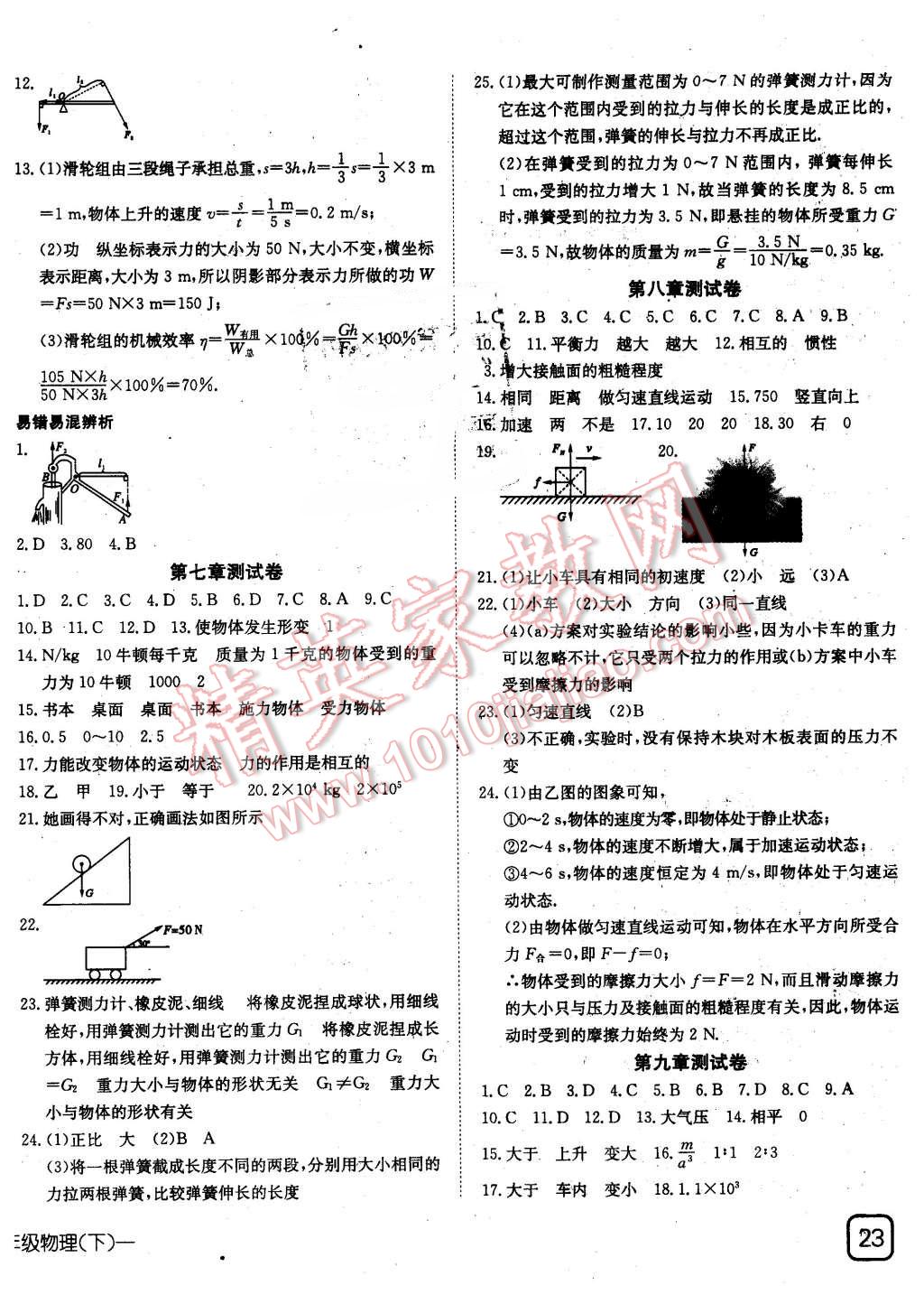 2016年探究在線高效課堂八年級(jí)物理下冊(cè)人教版 第14頁(yè)