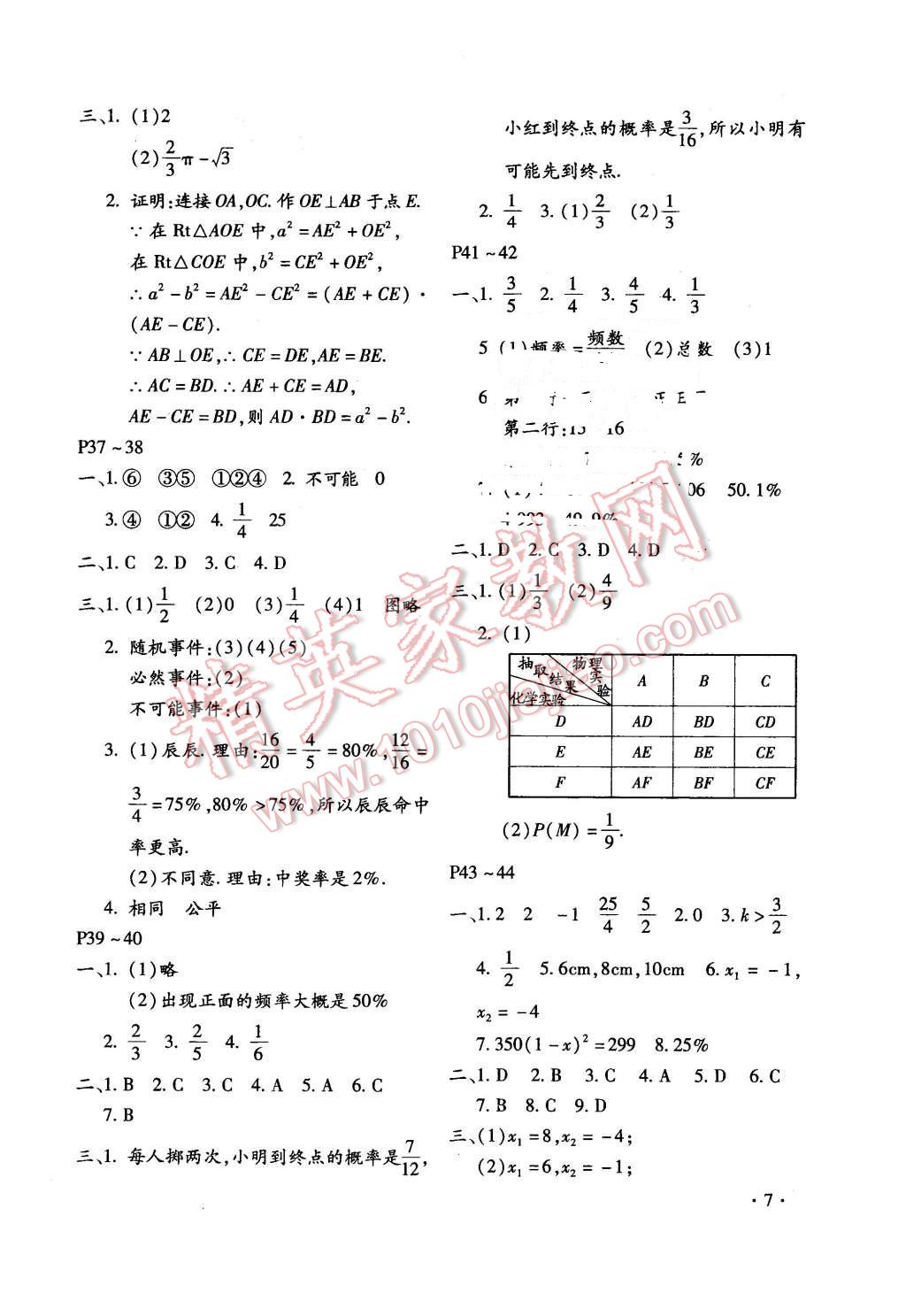 2016年寒假乐园九年级数学人教版河南专用北京教育出版社 第7页