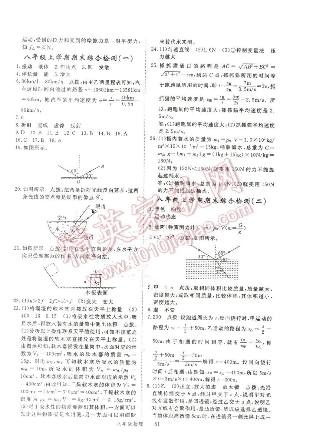 2016年时习之期末加寒假八年级物理沪科版 第10页