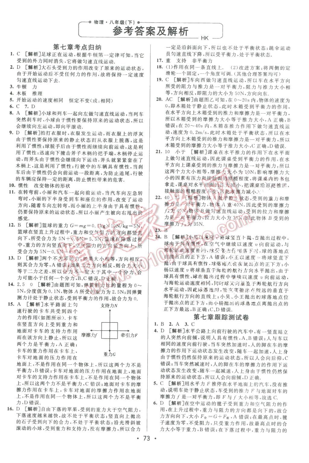 2016年期末考向标海淀新编跟踪突破测试卷八年级物理下册沪科版 第1页