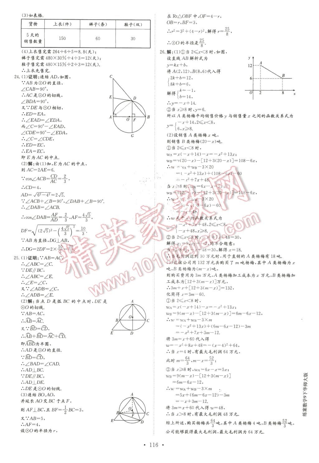 2016年A加練案課時作業(yè)本九年級數(shù)學(xué)下冊華師大版 第28頁