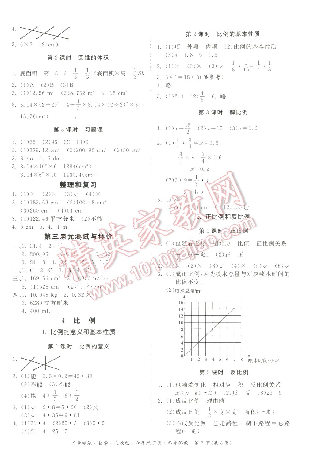 2016年同步精練六年級(jí)數(shù)學(xué)下冊(cè)人教版 第3頁