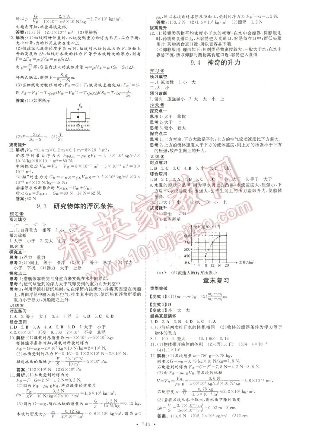 2016年初中同步学习导与练导学探究案八年级物理下册粤沪版 第8页