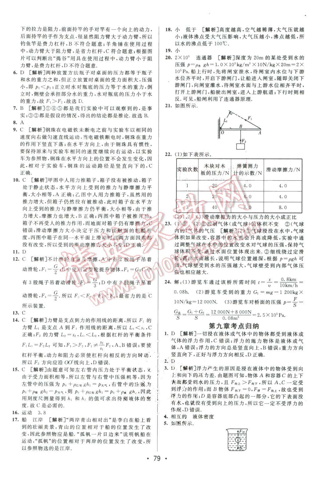 2016年期末考向标海淀新编跟踪突破测试卷八年级物理下册沪粤版 第7页