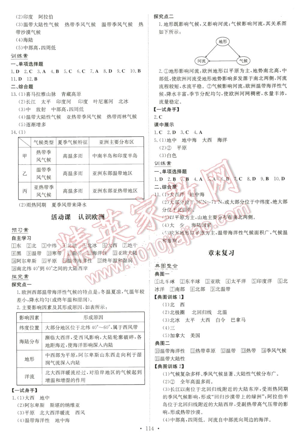 2016年初中同步学习导与练导学探究案七年级地理下册商务星球版 第2页