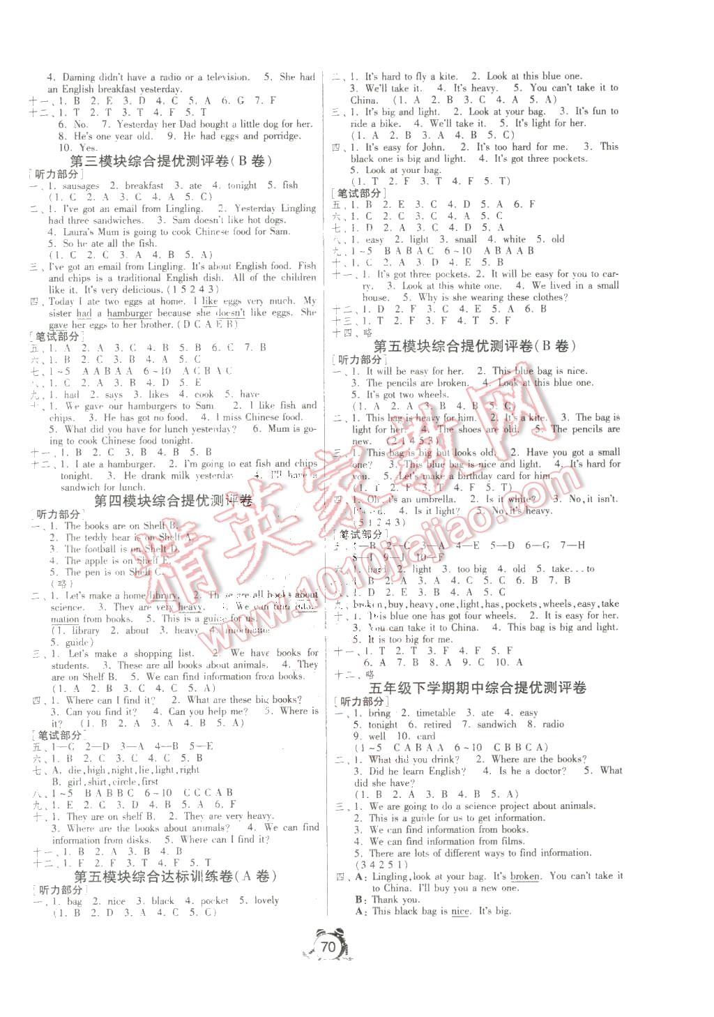 2016年名牌牛皮卷提優(yōu)名卷五年級英語下冊外研版 第2頁