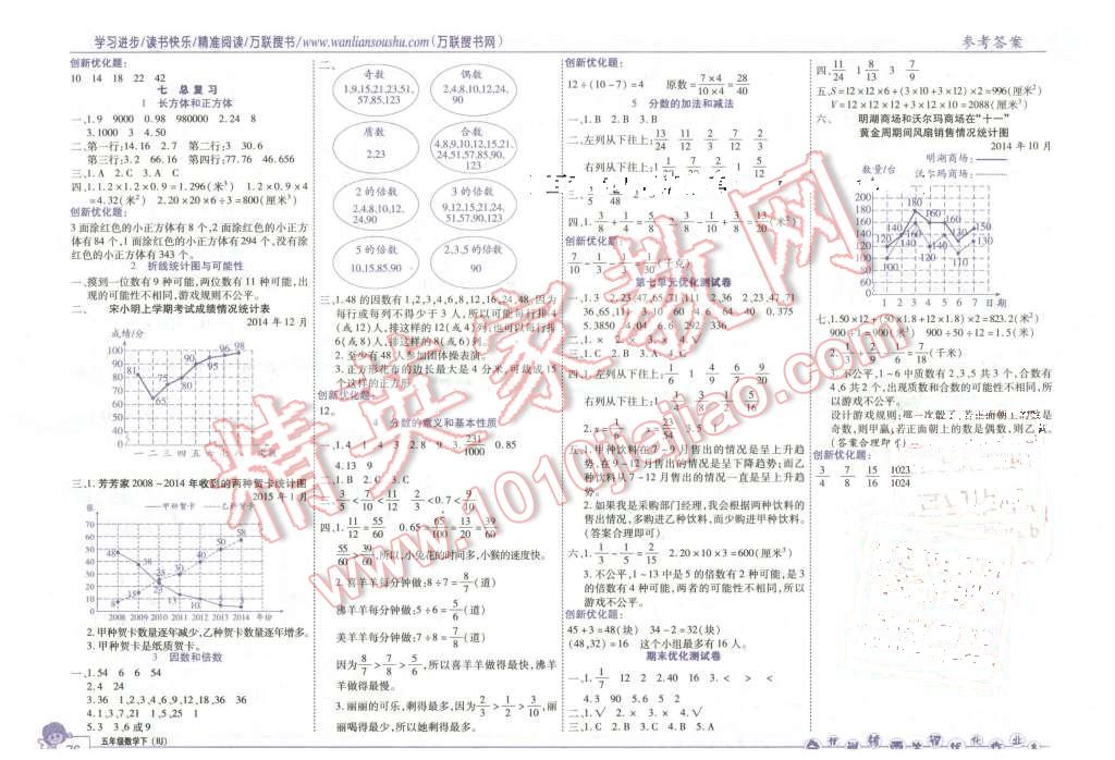 2016年全優(yōu)訓(xùn)練零失誤優(yōu)化作業(yè)本五年級數(shù)學(xué)下冊北京版 第6頁