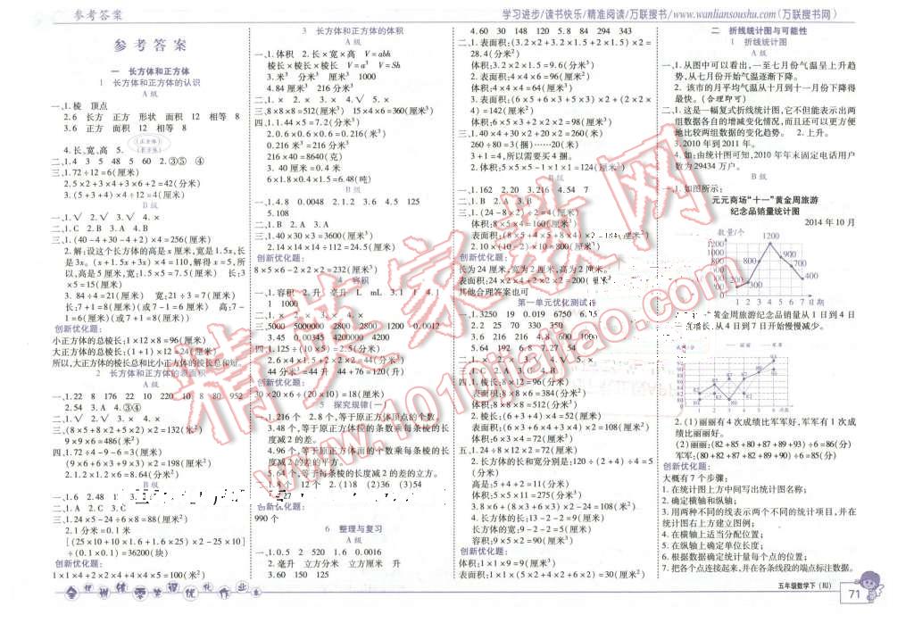 2016年全优训练零失误优化作业本五年级数学下册北京版 第1页