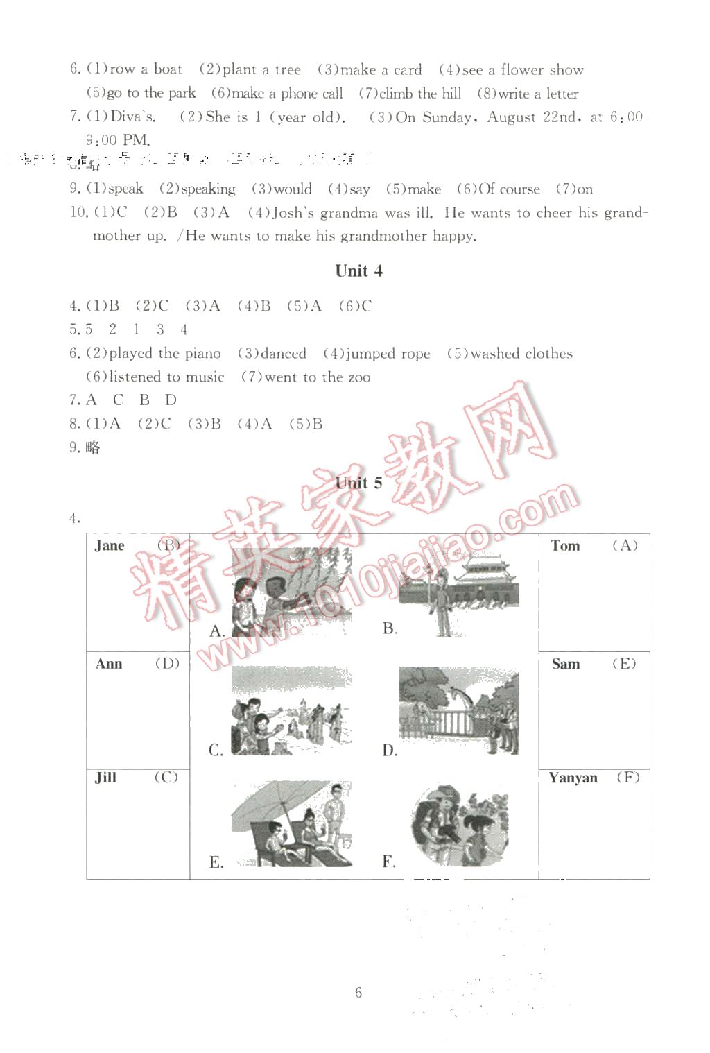 2016年海淀名師伴你學(xué)同步學(xué)練測(cè)五年級(jí)英語下冊(cè)人教新起點(diǎn) 第6頁(yè)