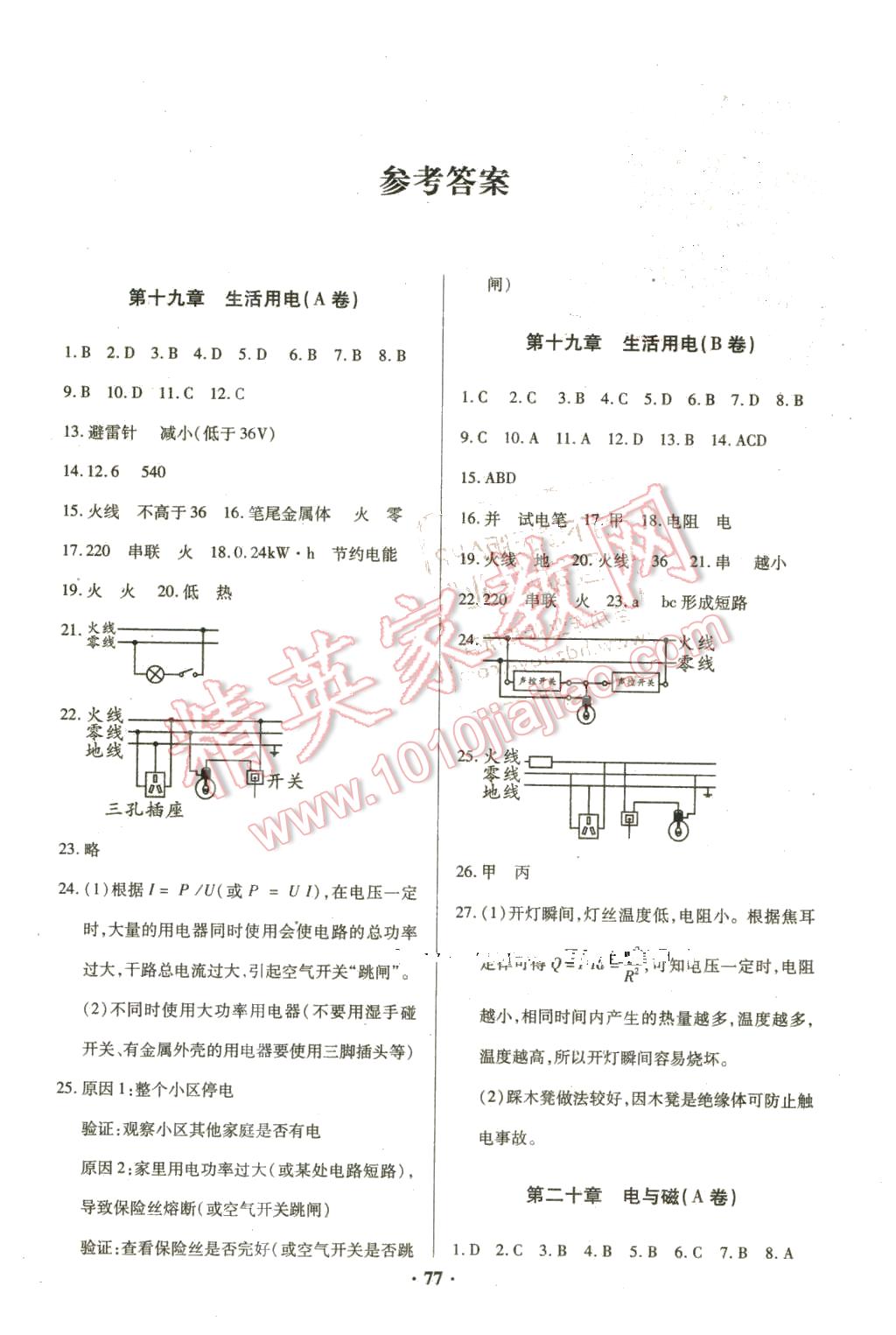 2016年优化夺标单元测试卷九年级物理下册人教版 第1页