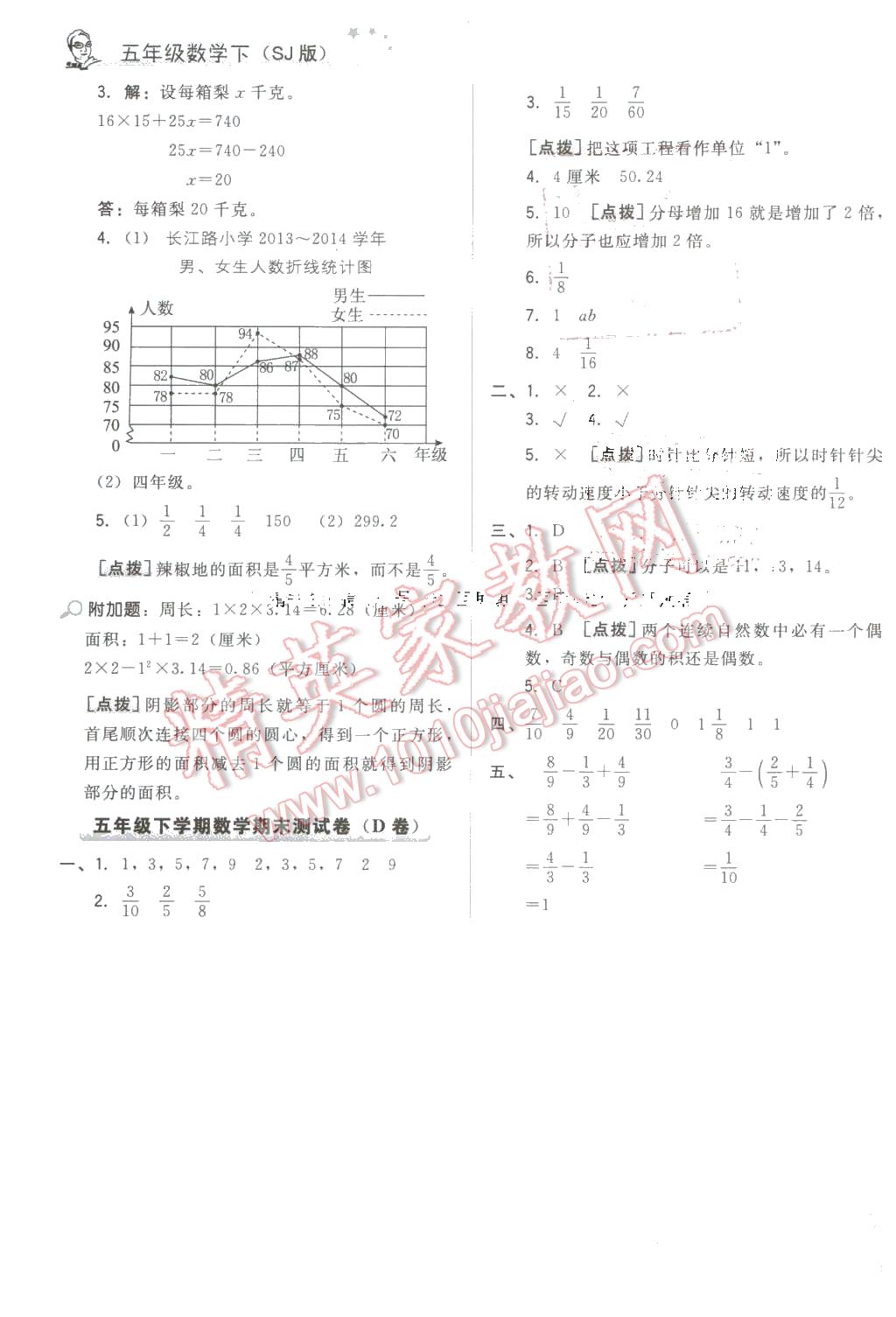 2016年好卷五年级数学下册苏教版 第15页