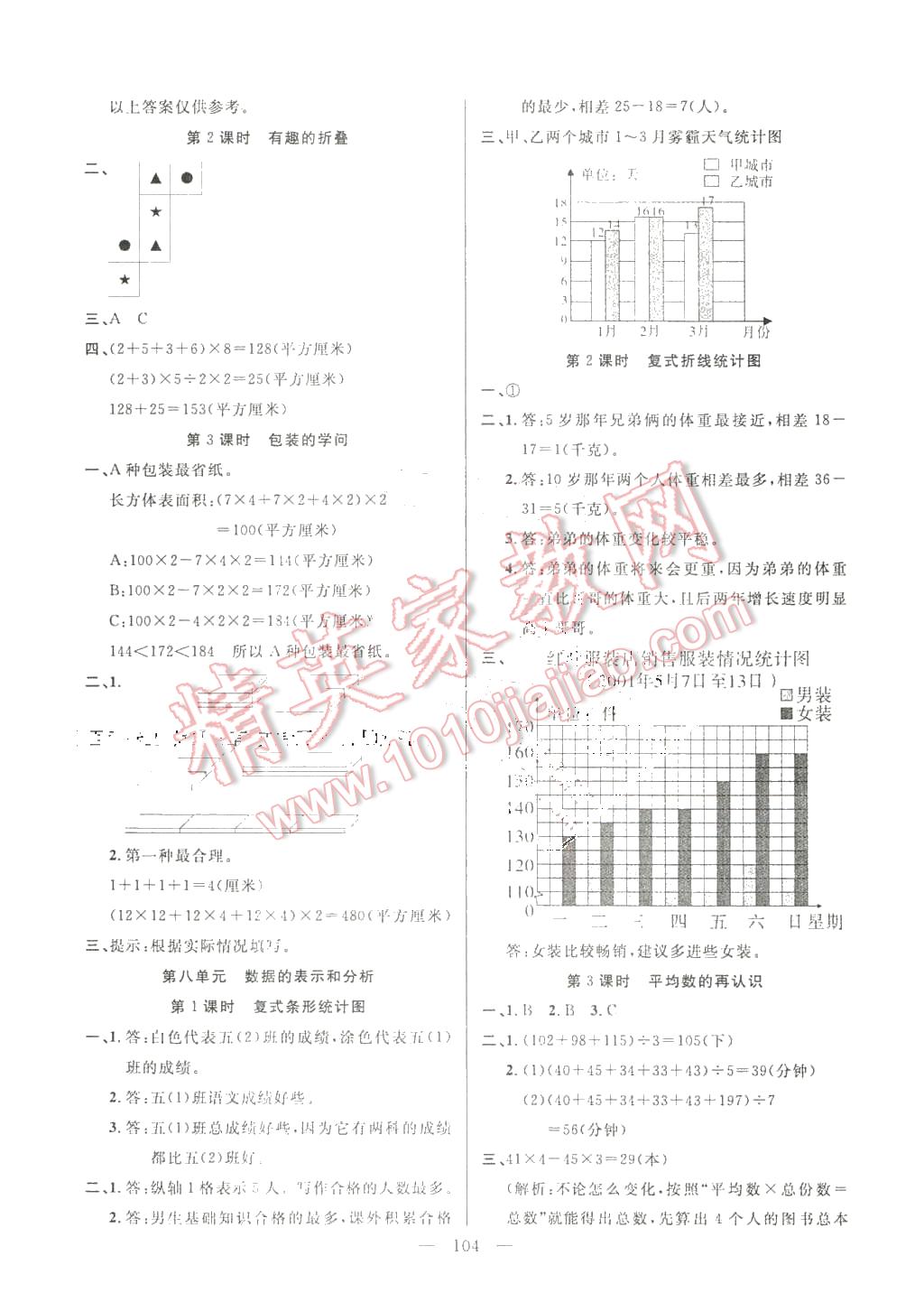 2016年百分學(xué)生作業(yè)本題練王五年級(jí)數(shù)學(xué)下冊(cè)北師大版 第10頁