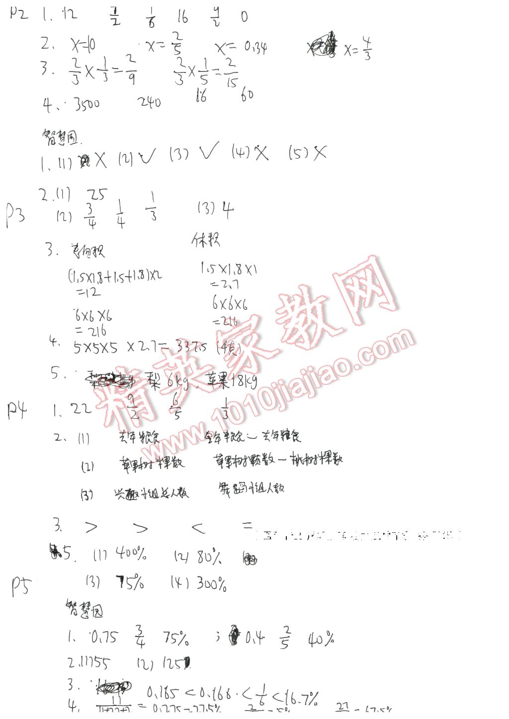 2016年寒假作业六年级数学苏教版安徽少年儿童出版社 第1页