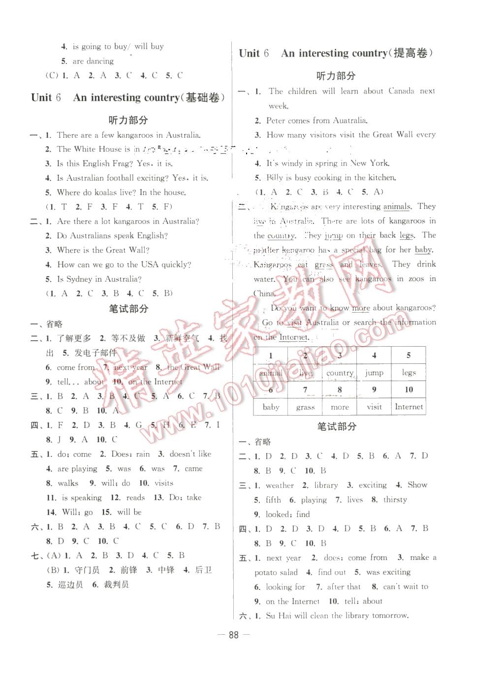 2016年新課堂單元達(dá)標(biāo)活頁(yè)卷六年級(jí)英語(yǔ)下冊(cè)江蘇版 第8頁(yè)