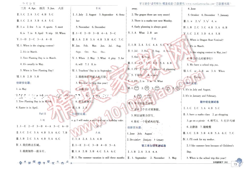 2016年全優(yōu)訓(xùn)練零失誤優(yōu)化作業(yè)本五年級(jí)英語(yǔ)下冊(cè)人教版 第3頁(yè)