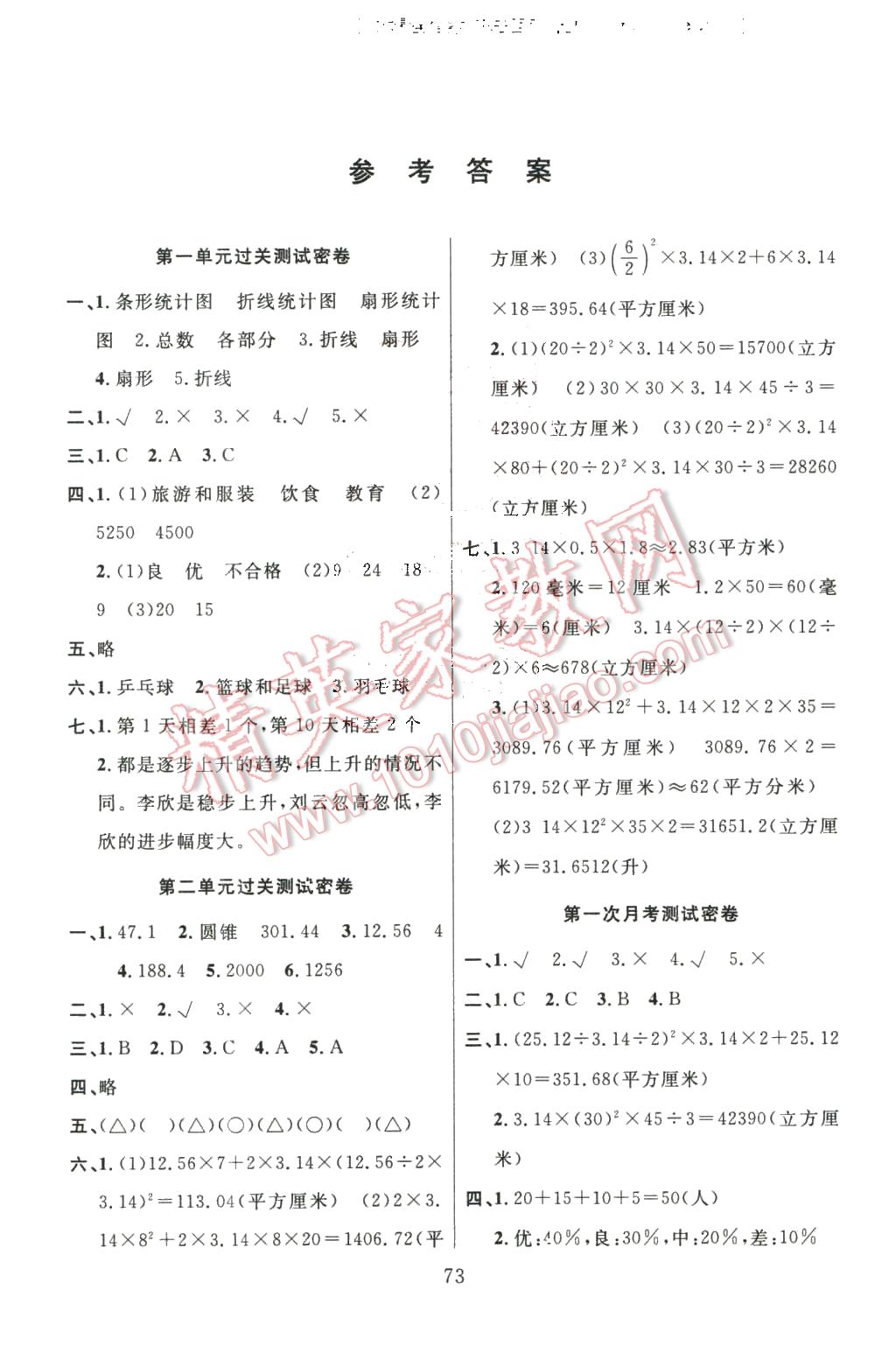 2016年满分试卷期末冲刺100分六年级数学下册苏教版 第1页