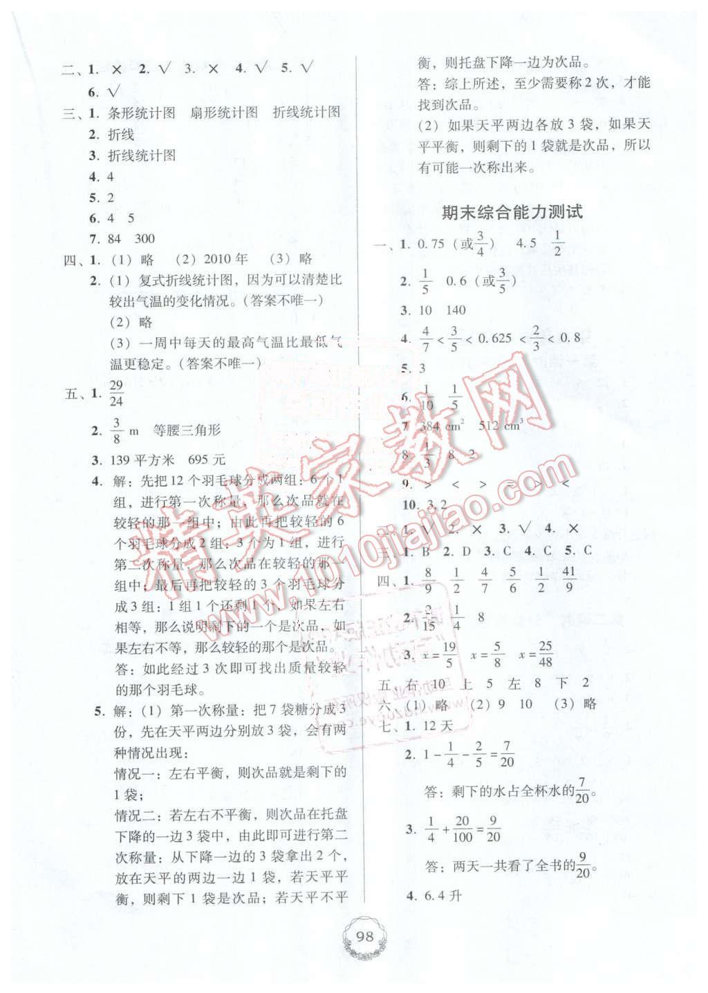 2016年百年學(xué)典課時學(xué)練測五年級數(shù)學(xué)下冊人教版 第12頁