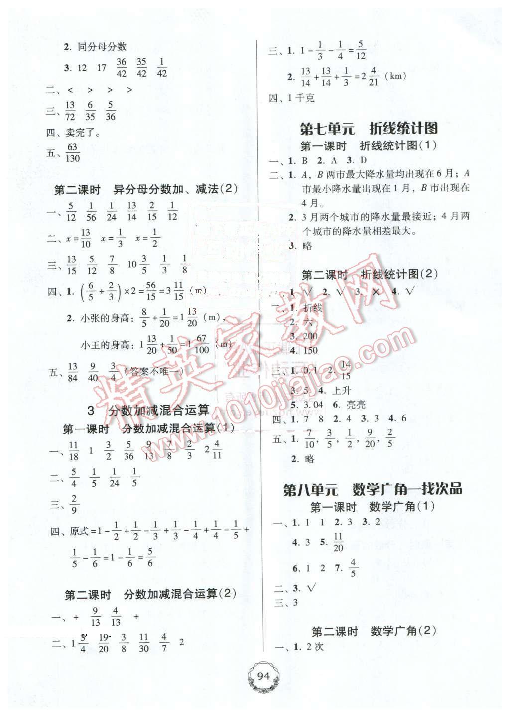 2016年百年學(xué)典課時(shí)學(xué)練測五年級(jí)數(shù)學(xué)下冊(cè)人教版 第8頁